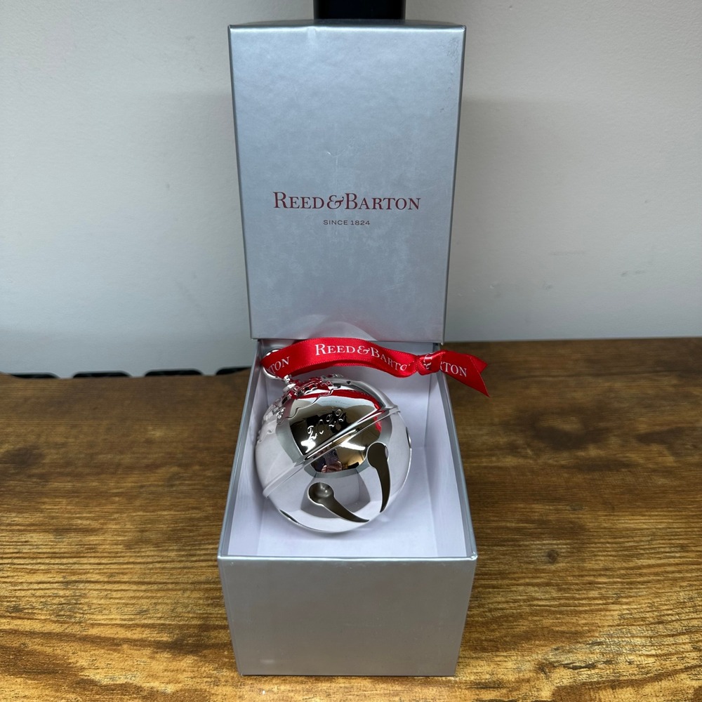 Reed & Barton 2022 Holly Bell 47th Edition Silverplate Christmas Ornament 3.5in